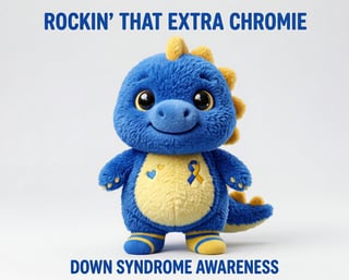 Plush Dinosaur for Down Syndrome Awareness