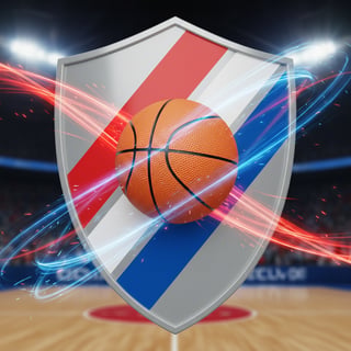 Classic Shield with Basketball Design