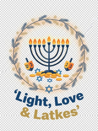 Hanukkah Menorah and Dreidel Design