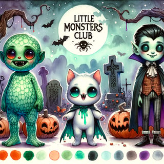 Cute Vintage Halloween Monsters