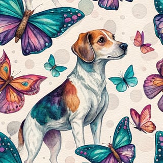 Painterly Dogs with Butterfly Wings