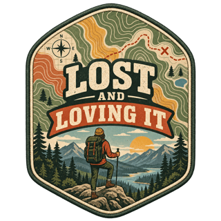 Retro Hiking Patch - Topographic Vector