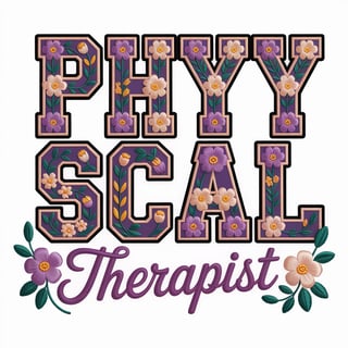 Physical Therapist Floral Varsity Design