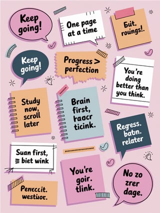 Motivational Study Sticker Sheet