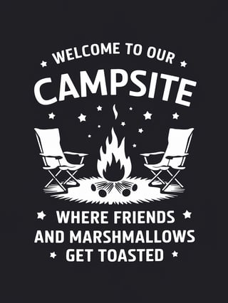 Minimalist Campfire Silhouette Design