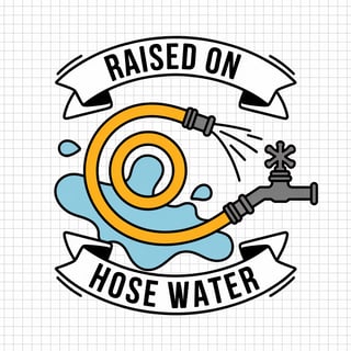 Vintage Hose Water Tattoo Emblem
