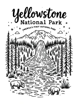 Yellowstone National Park T-Shirt Design