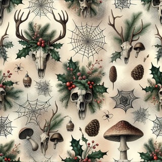 Witchy Yule Christmas Digital Paper