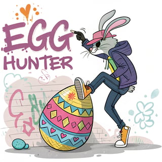 Cool Breakdancing Easter Bunny Illustration