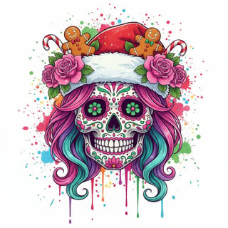 Day of the Dead Christmas Sugar Skull