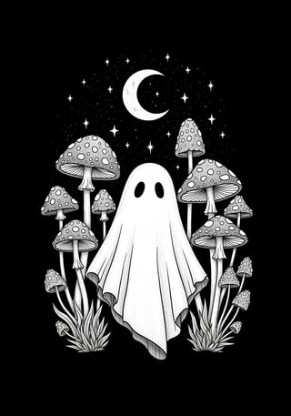Mystical Ghost in Forest Illustration