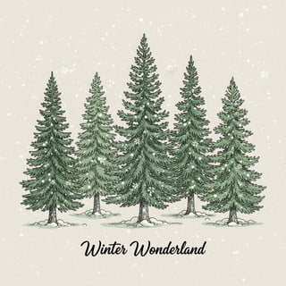 Winter Evergreens Illustration