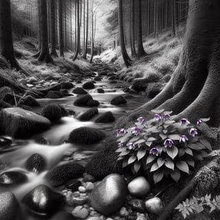 Black and White Woodland Creek