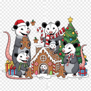 Christmas Cartoon Possums