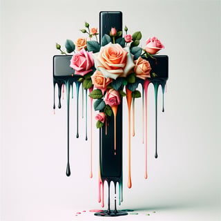 Bright Floral Cross Illustration