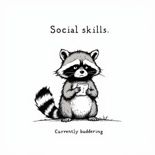 Social Skills Raccoon Illustration