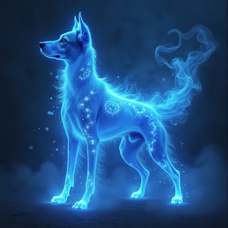Ethereal Glowing Dog in Fantasy Art