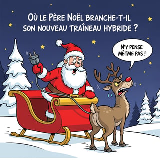 Funny Santa and Reindeer Cartoon