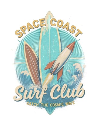 Space Coast Surf Club Retro Design