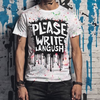 Grunge T-Shirt Design with Graffiti Text