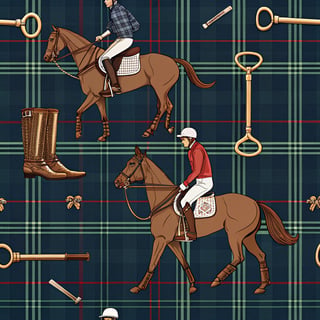 Vintage Equestrian Polo Pattern