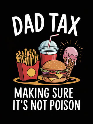 Dad Tax Food Humor Illustration