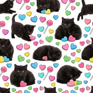 Photo-Realistic Black Kittens Pattern
