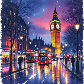 Vibrant London Travel Poster