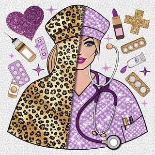 Leopard Print Nurse Glam Split Design