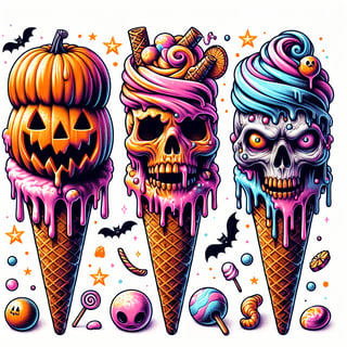 Halloween Monster Ice Cream Cones