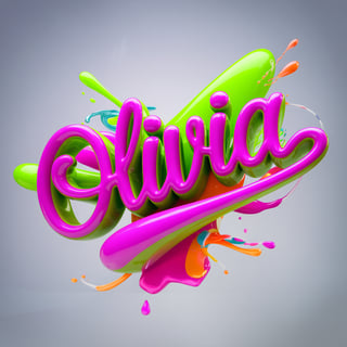 Elegant 3D Render of 'Olivia'
