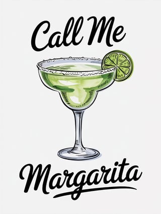 Watercolor Margarita Glass Illustration