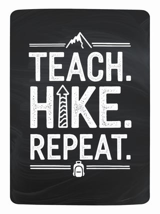 Chalkboard Typography: Teach Hike Repeat