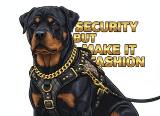 Strong Rottweiler in Designer Harness
