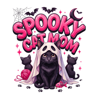 Spooky Cat Mom Glossy 3D Design
