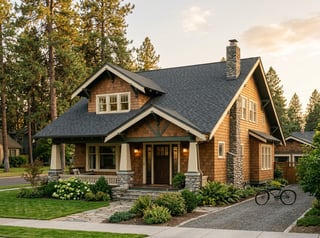 Craftsman Home with Asphalt Shingle Roof
