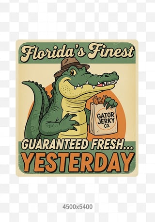 Retro Florida Gator Jerky Shirt Design