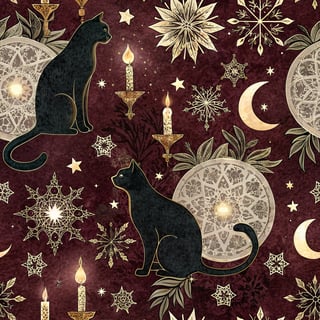 Maroon Gothmas Seamless Pattern