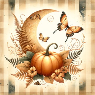 Glowing Amber Pumpkin Watercolor