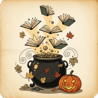 Vintage 1940s Cauldron Illustration