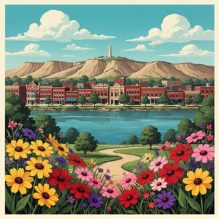 Vibrant Sioux City Travel Poster