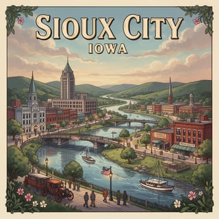 Vibrant Sioux City Travel Poster