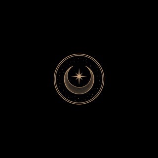 Minimal Gold Crescent Moon Logo