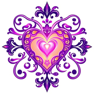 Violet Fantasy Heart Design