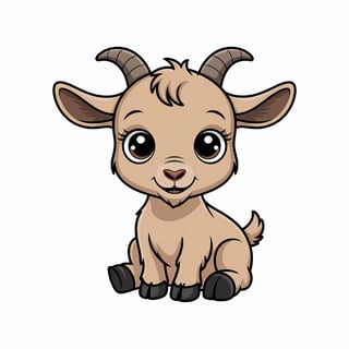 Cute Animated Baby Goat Art