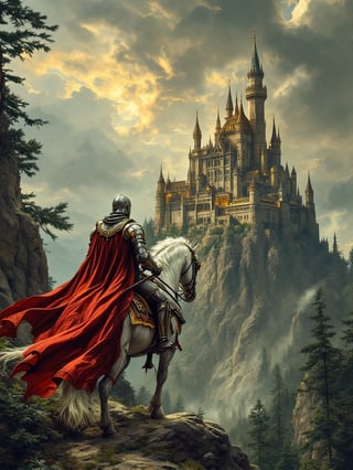 Medieval Knight on Horse Illustration