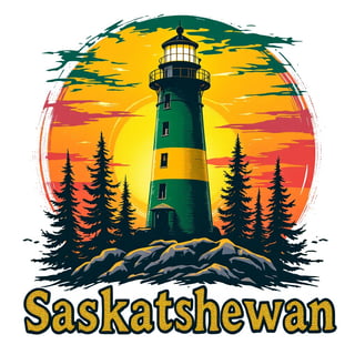 Vibrant Saskatchewan Lighthouse T-Shirt Design
