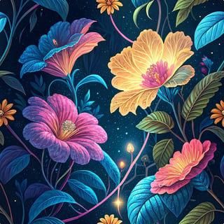 Neon Luminous Oversized Flowers