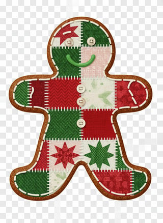Vivid Patchwork Gingerbread Man