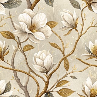 Elegant Magnolia Seamless Pattern